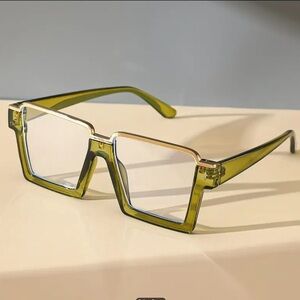 NEW Bold Green and Gold Geometric Glasses